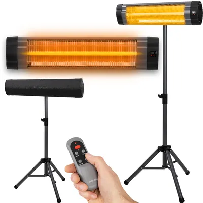 Produktbild von Heidenfeld Infrarot-Heizstrahler IH100 | Standheizung - Terrassen Heizung - Heizung Elektrisch - 3 Stufen - Stativ Höhenverstellbar - Fernbedienung