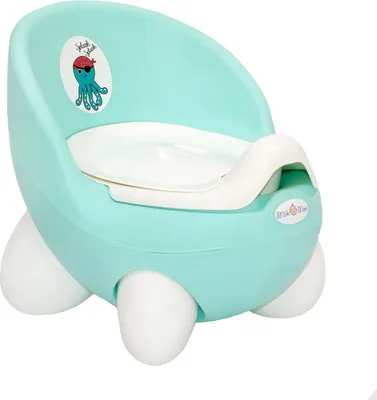 Produktbild von Milk&Moo Kinder Töpfchen, Potty, Toilettensitz mit Rückenlehne, Toilettentrainer für Baby, erste Toilette, Kindertoilette, Weiß – Türkis, Türkiye Made