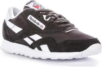Produktbild von Reebok Cl Suede Toe Ortholite Lace Sneak Herren Nylontrainer in Schwarz Weiß – undefined / Schwarz-Weiss