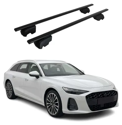 Image de Barres de toit transversales pour Audi A6 C9 Break 2025-2026 Acier Noir 2Pcs, Image générée par une IA