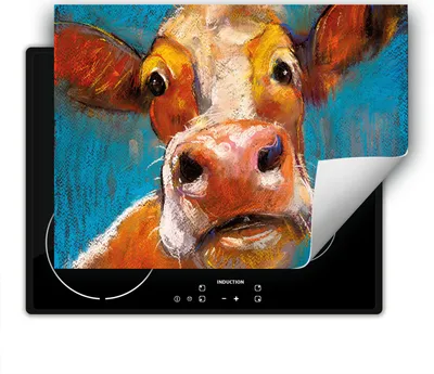 Zdjęcie produktu dla DarHaus nakładka na kuchenkę 80x52 cm mata antypoślizgowa zwijana, kolorowa - krowa