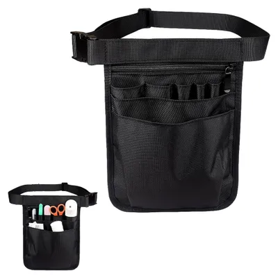 Produktbild von Kellnertasche mit Gürtel, Tasche Krankenschwester Gürteltasche, Damen, Schwarz, Verstellbare Krankenschwester Tasche