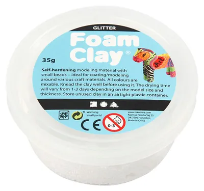Produktbild von Creativ Company Foam Clay, Modellierton, Weiß, Kind, Kunststoff-Topf, Junge/Mädchen, 35 g