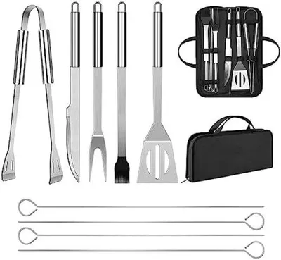 Image de Set d'ustensiles pour barbecue - Accessoires de barbecue professionnels avec sac de rangement