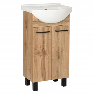 Zdjęcie produktu dla Szafka łazienkowa z umywalką stojąca pod umywalkę dąb wotan loft 45 cm