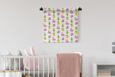 Produktbild von MuchoWow® Wandteppich Wandbehang Sommer - Obst - Muster 60x60 cm Tapisserie Dekoration Wandtuch - Dekorationen - Wand Decke