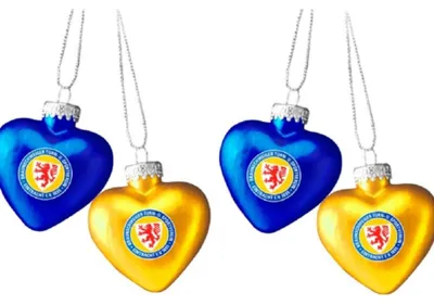 Produktbild von Eintracht Braunschweig Weihnachtsschmuck Herz 4er