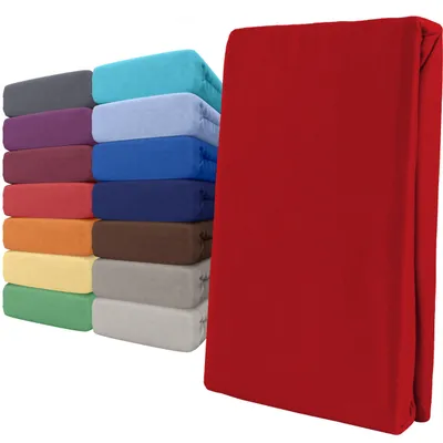 Produktbild von Spannbettlaken Wasserbett Jersey 180x200-200x220 cm Rot mit Rundumgummi