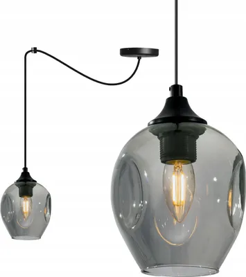 Obrázok produktu pre Prage Spider Pendant Lamp - Závesné svietidlo v tvare pavúka - Stropné svietidlo - Pavúk s 1 hlavou - Závesné svietidlo z kovu a skla - Grafit
