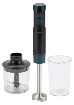 Stabmixer 800 W, Edelstahl, regelbare Geschwindigkeit, Turbo, inkl. Zerkleinerer