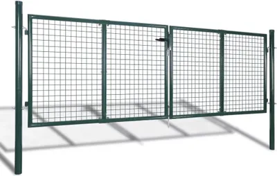 Produktbild von vidaXL Gartenzaun Tor 289x125 cm/306x175 cm Stahl Grün