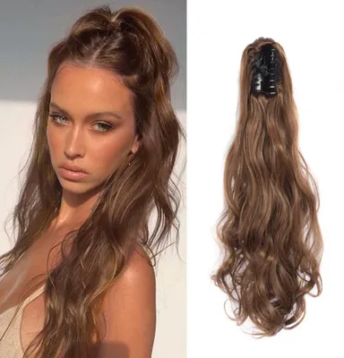 Produktbild von Pferdeschwanz-Extensions Clip-in - 50 cm Welliges Haarteil für Frauen