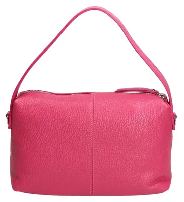 Image de Sac à main Gave Lux pour femmes, en cuir véritable, couleur fuchsia, avec bandoulière réglable, fabriqué en Italie