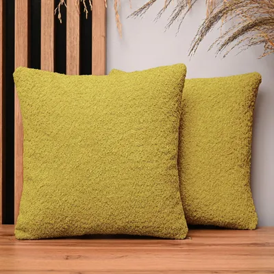 Obrázek produktu pro MG Design, sada 2 povlaků na polštáře, 35 x 35 cm, žluté barvy - s zipem, jemně tkané s příjemnou texturou, snadno se udržují