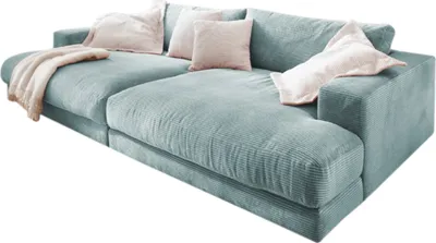 Produktbild von KAWOLA Big Sofa MADELINE Cord hellblau