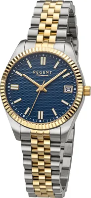 Regent BA-875 Damenuhr Bicolor/Dunkelblau 1