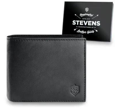 Obrázek produktu pro Pánská peněženka STEVENS z přírodní kůže černá RFID 11,5x9 cm univ