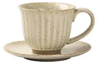 Obrázok produktu pre Šálka na cappuccino s podšálkou, keramika, 160 ml, béžová