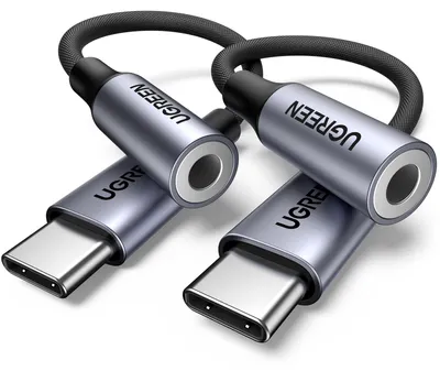 Produktbild von UGREEN USB C Klinke Adapter USB C auf 3,5mm Kopfhörer Adapter, 2 Stücke