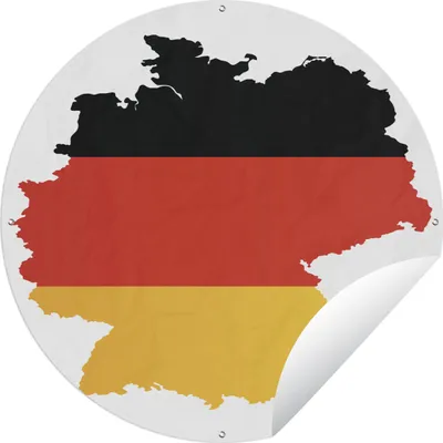 Produktbild von MuchoWow® Gartenposter Outdoor-Poster Rund Karte von Deutschland mit der deutschen Flagge Ø 150 cm Gartendeko Rundes Poster draußen