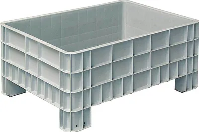 Produktbild von Palettenbox mit Aussenrippen und 4 Füßen, LxBxH 1170x800x520 mm, grau