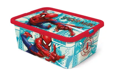 Produktbild von Plastik-Aufbewahrungsbox für Spielzeug mit Deckel Marvel – Spiderman