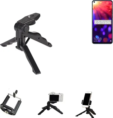 Produktbild von K-S-Trade Stativ Tisch-Ständer Dreibein Handy-Stativ Ständer kompatibel mit Huawei Honor View 20 Mini-Stativ Smartphone Tripod Handy-Stativ aus