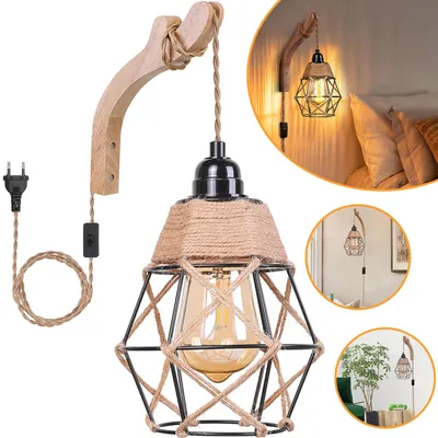 Produktbild von Wandleuchte Innen Vintage, Wandlampe Innen Boho, für Schlafzimmer Treppenhaus Korridor Nachttischlampen