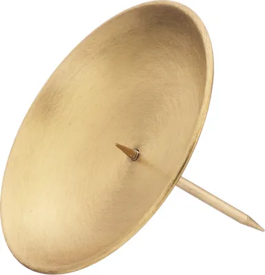 Produktbild von 4 Kerzenstecker, Kranzteller Gold matt 8 cm mit abschraubbarem Dorn