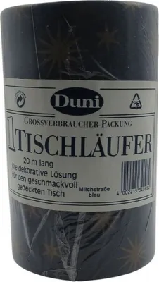 Produktbild von 20 Meter Duni Tischläufer 15 cm breit Tischband Weihnachten Milchstraße Blau