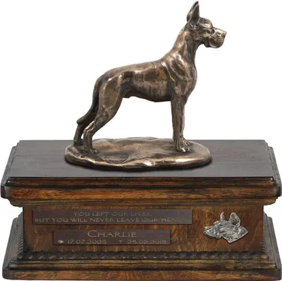 Productafbeelding van Art-Dog Dierenurn – Duitse dog I – gegoten uit bronspoeder en hars