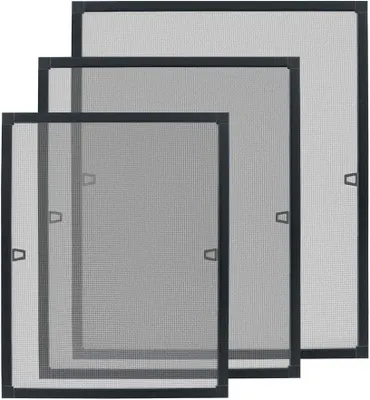 Image de ROSEJANE, moustiquaire pour fenêtre, 120 x 140 cm, avec cadre en aluminium, protection contre les moustiques, installation sans perçage ni vissage, adaptable à différentes dimensions, couleur anthracite