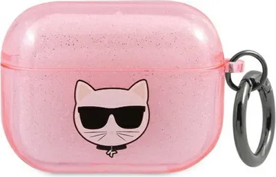Obrázek produktu pro Karl Lagerfeld Choupette Head Glitter - pouzdro na AirPods 3 (růžové)