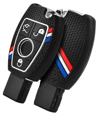 Zdjęcie produktu dla Etui na kluczyk samochodowy do Mercedes Benz W204 W211, 2-3 przyciski, skóra w kolorze srebrnym