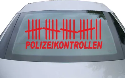 Produktbild von Indigos UG - Aufkleber Heckscheibe & Motorklappe DE2066 - rot - 600x228 mm - Polizeikontrollen - Auto Scheiben Fenster Heckklappe Tuning Racing JDM - Die cut