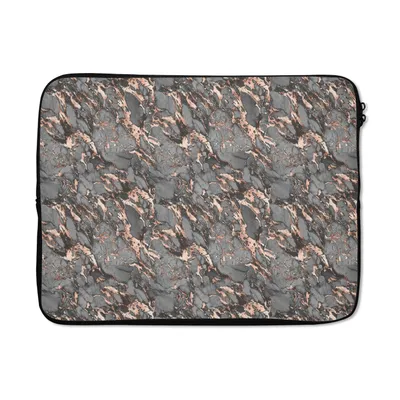 Produktbild von MuchoWow® Laptop Hülle 17 Zoll Laptoptasche Marmor - Roségold - Steine - Zipper - Schutzabdeckung