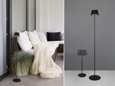 Produktbild von SET: Outdoor Akku Stehlampe dimmbar 123cm klein & Tischlampe kabellos 39cm