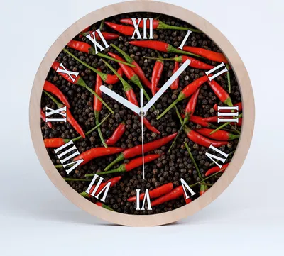 Produktbild von Holzuhr 25fi cm wanduhr - weiße Spitzen - Peperoni