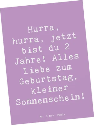 Produktbild von Mr. & Mrs. Panda Grußkarte Spruch 2. Geburtstag - Lavendeltraum - Geschenk, Alter, Postkarte, Motivkarte, kleiner Sonnenschein, Fotokarte, Postkarten, Ansichtskarte