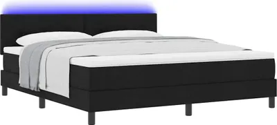 Obrázok produktu pre Posteľ s pružinovým rámom s matracmi Čierna 180 x 200 cm látka