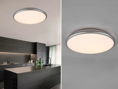 Immagine prodotto di Plafoniera LED rotonda LIMBUS bianco-argento 20 W, bianco caldo 2300 lm, plastica, dimensioni: 6,5 x 34,7 x 34,7 cm, IP20, RL