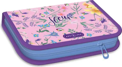 Produktbild von Ars Una Schule Federmäppchen Fleur - Blumen, gefüllt, rosa-violett-gelb, für Mädchen