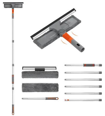 Productafbeelding van BABAN 2-in-1 douche- en raamwisser met verlengstang - 61 cm, grijs