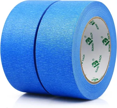 Image de Ruban crêpe bleu 48mmx50m - Ruban crêpe universel pour peintre - Facile à enlever - Imperméable à l'eau