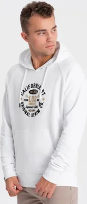 Produktbild von Ombre Clothing Herren-Kapuzenpullover mit Kapuze Ecanus weiß L