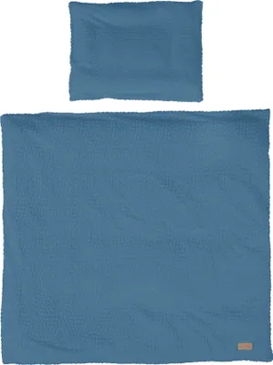 Produktbild von roba Babybettwäsche Seashells Indigo 80 x 80 cm - 2-teiliges Bettwäsche Set für Babys -  Baumwolle - GOTS und  100  - Blau