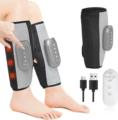 Productafbeelding van Luchtcompressie Massager - Beenverlichter - Spierherstel - Met Warmtefunctie - Tot 58 cm - Grijs