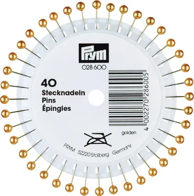 Zdjęcie produktu dla Szpilki z główką z perełką, 0,58 x 40 mm, kolor złoty, 40 szt.