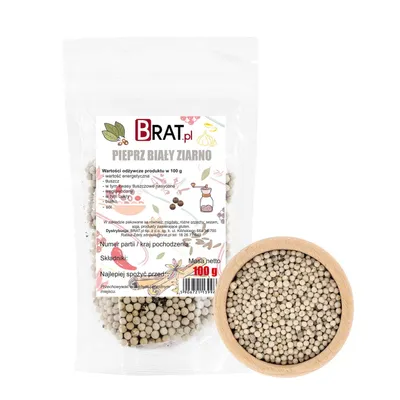 Immagine prodotto di Grani di pepe bianco 100g Brat.pl