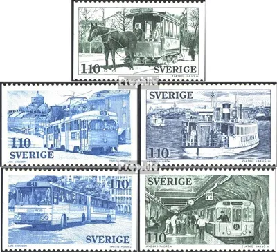 Produktbild von Briefmarken Schweden 1977 Mi 999-1003 (kompl.Ausg.) postfrisch Nahverkehrsmittel